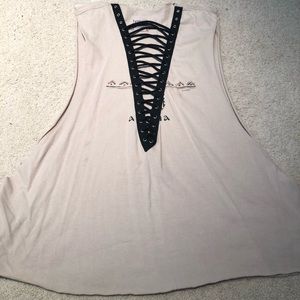 LF rare lace up tank